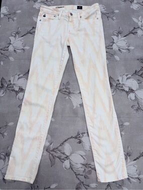 AG Adriano Goldschmied The Stilt Cigarette Jeans 26 Blush Print Made USA
